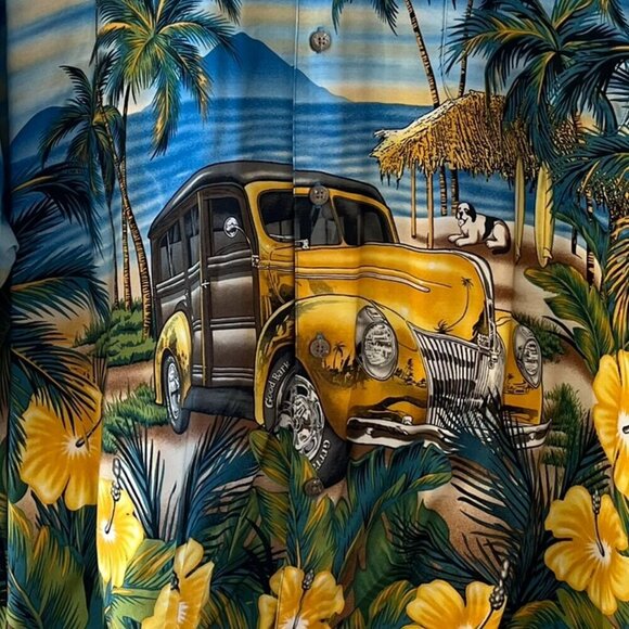 Big Dogs Men's Hawillian Woody-Wagon Beach Summer Shirt Sz 5x - Picture 3 of 6